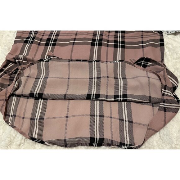 7th Ave NY & Co. Design Studio Blouse w/Waist Tie Rose Pink Plaid Women's Size S - Picture 16 of 16